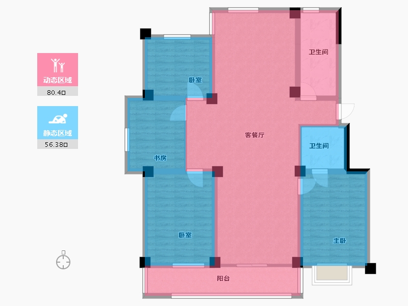 江苏省-扬州市-栖月苑-115.00-户型库-动静分区