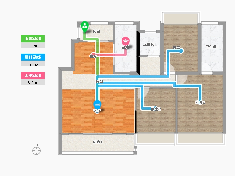 江苏省-南通市-澜庭序-103.20-户型库-动静线