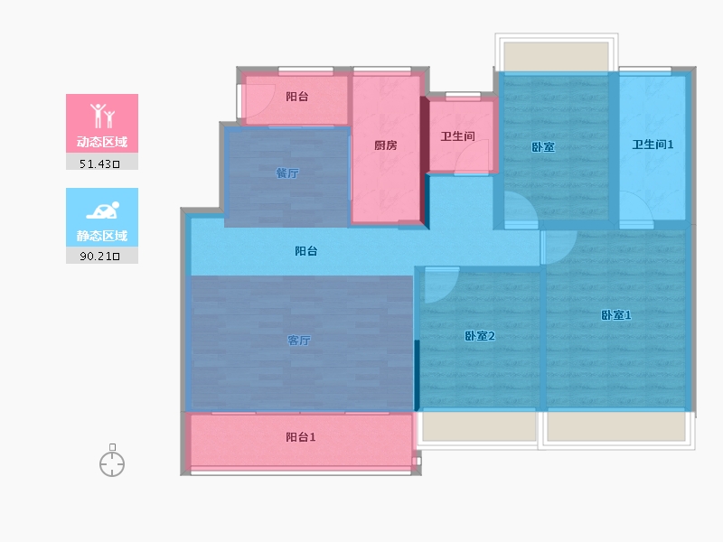 江苏省-南通市-澜庭序-103.20-户型库-动静分区