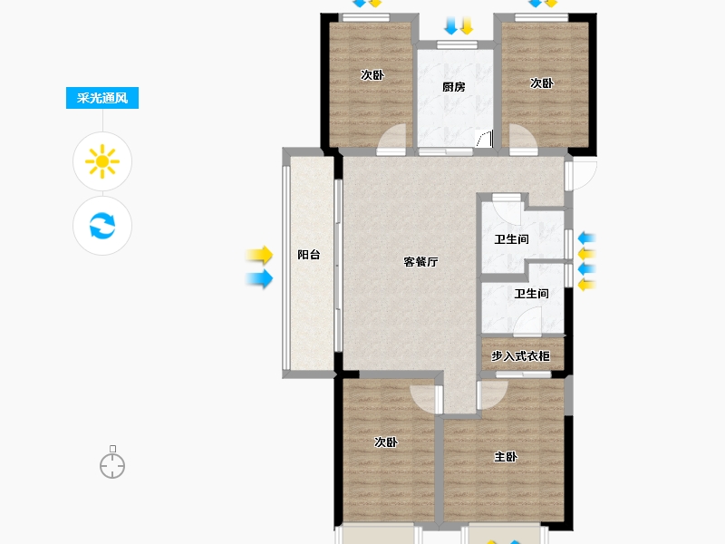 江西省-南昌市-中大弘阳-108.05-户型库-采光通风