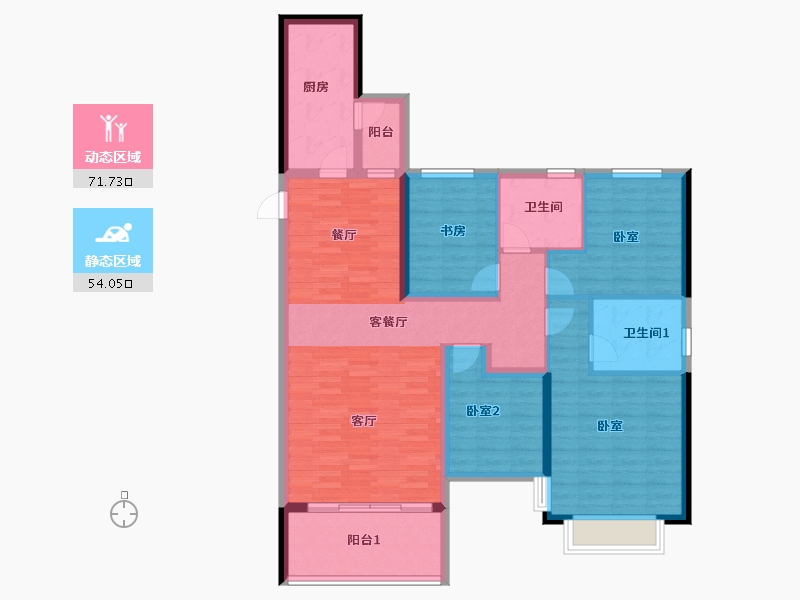 江苏省-南通市-恒大海上威尼斯-112.80-户型库-动静分区