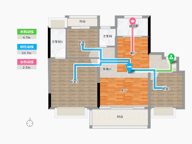 江苏省-南通市-鹤城首府-99.58-户型库-动静线