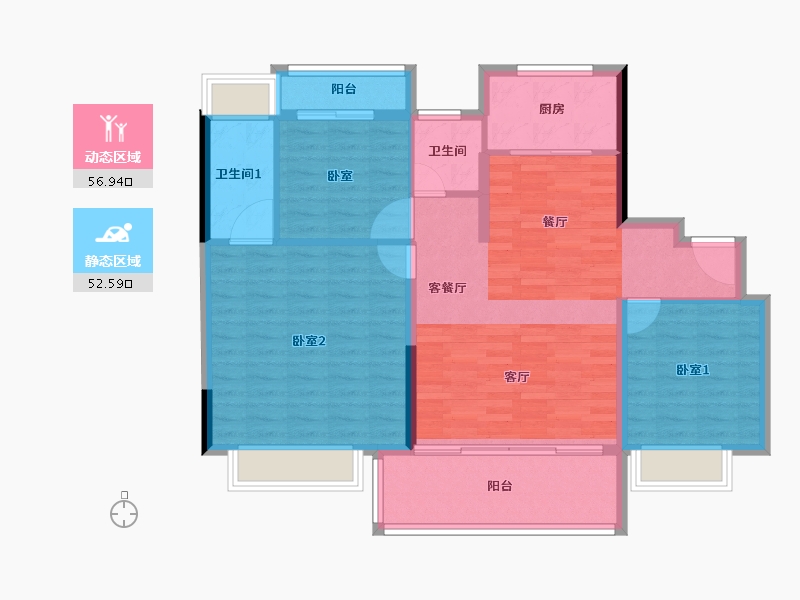 江苏省-南通市-鹤城首府-99.58-户型库-动静分区