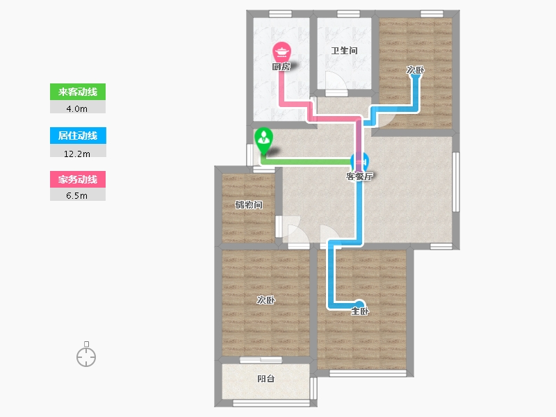 上海-上海市-育兰支路20弄-95.00-户型库-动静线