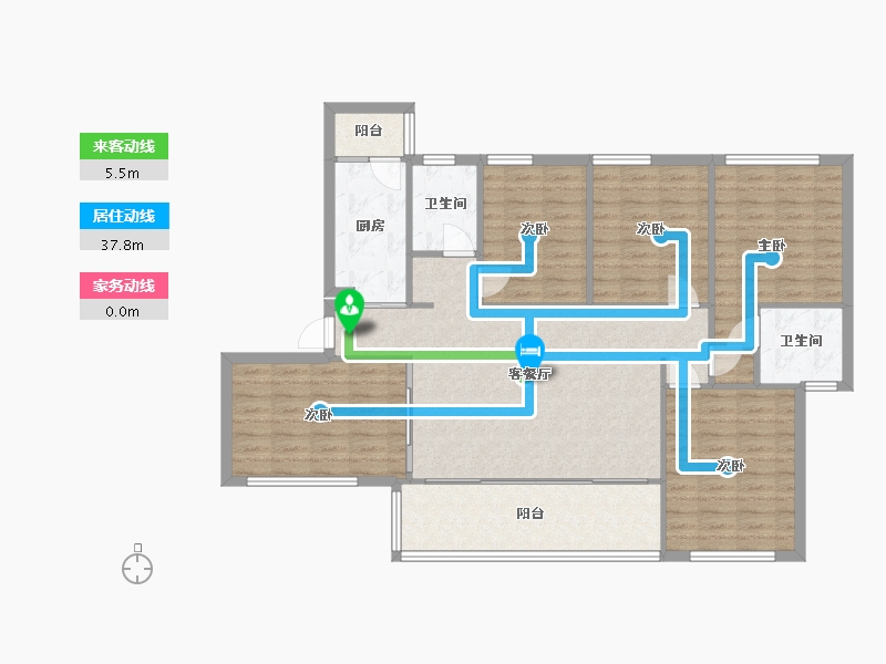 四川省-德阳市-绵竹市剑桥城-118.00-户型库-动静线