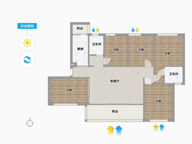 四川省-德阳市-绵竹市剑桥城-118.00-户型库-采光通风