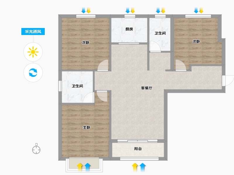 河北省-衡水市-泰华奥体花园-99.00-户型库-采光通风