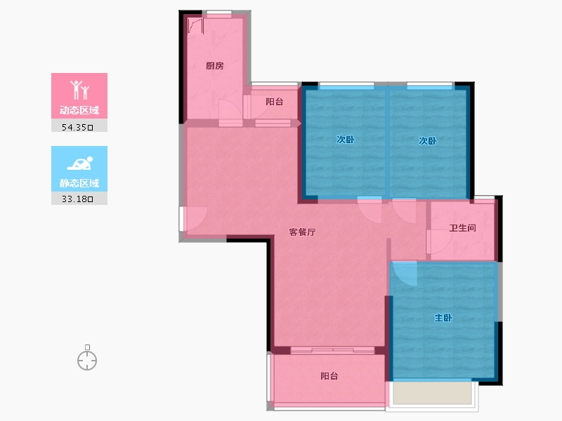 河北省-石家庄市-恒大御景半岛-85.00-户型库-动静分区