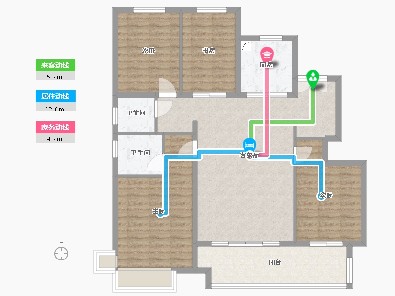 河北省-承德市-荣盛锦绣官邸-106.40-户型库-动静线