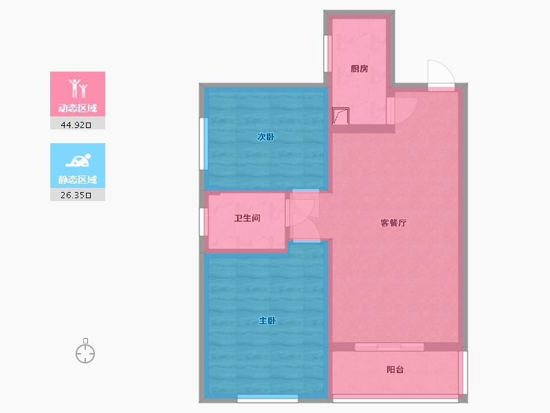 陕西省-西安市-航天星苑-73.00-户型库-动静分区