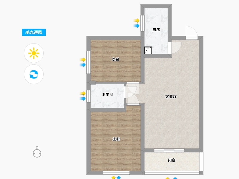 陕西省-西安市-航天星苑-73.00-户型库-采光通风