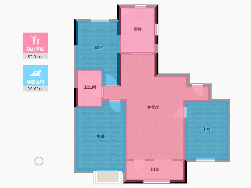 辽宁省-锦州市-香溢府-95.00-户型库-动静分区