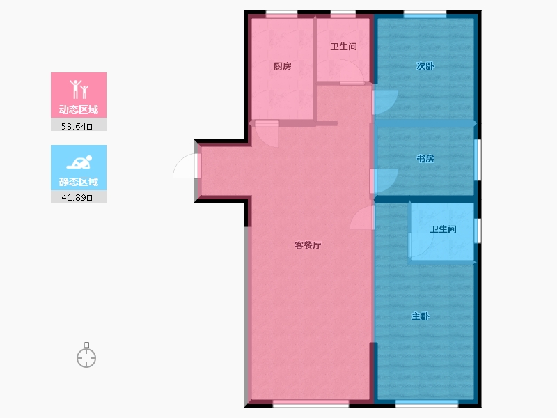 甘肃省-兰州市-金城御景园-86.00-户型库-动静分区