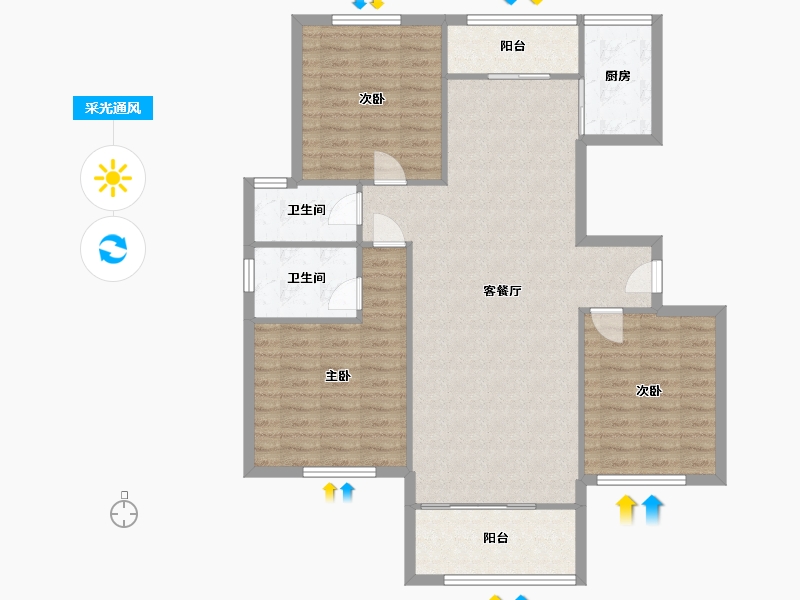 河南省-商丘市-建业上院-115.00-户型库-采光通风