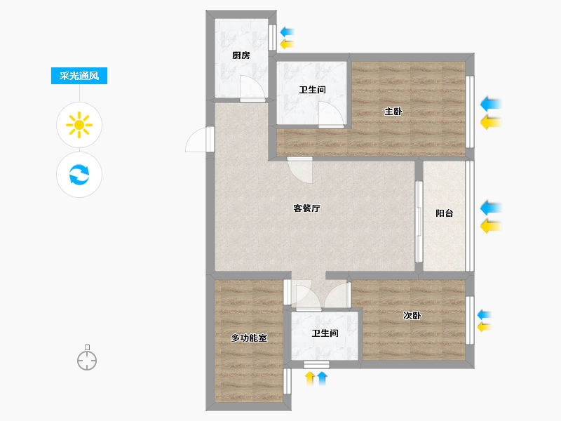 福建省-厦门市-中海杏林鹭湾-80.00-户型库-采光通风