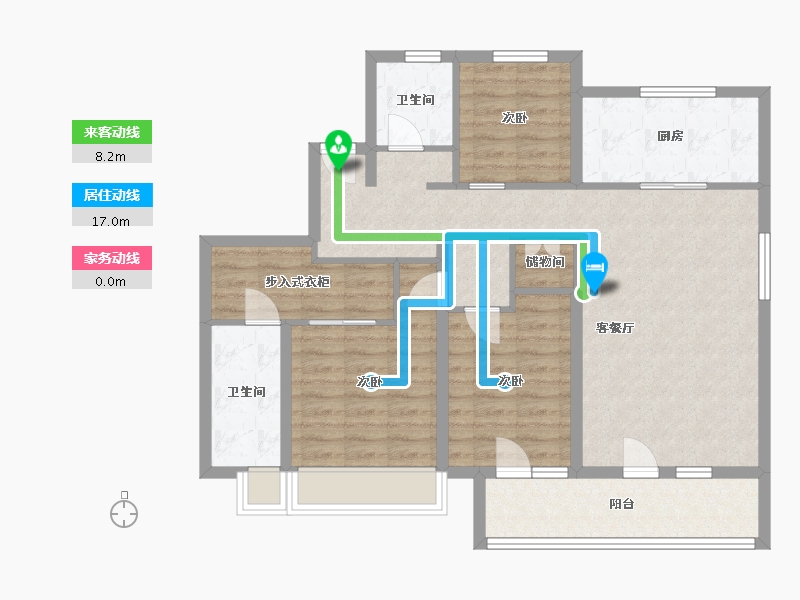 山东省-烟台市-辉盛岚海小区-104.06-户型库-动静线