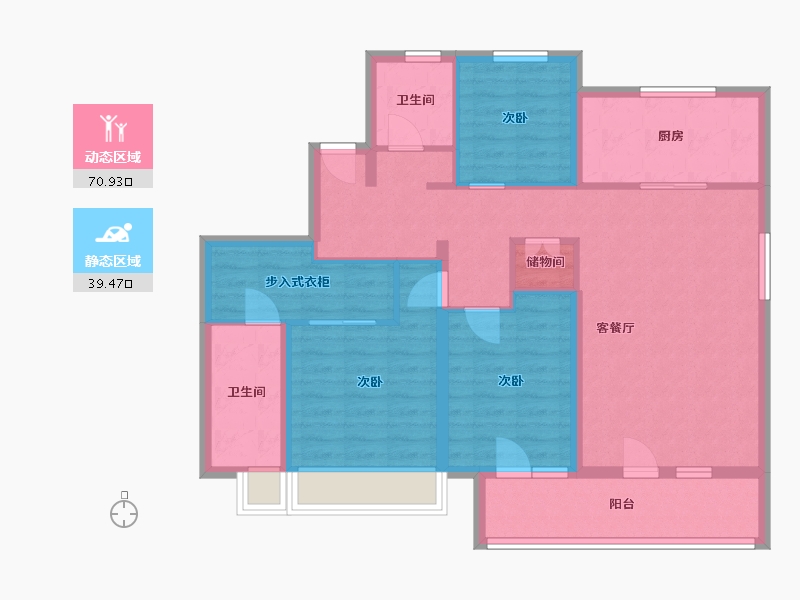 山东省-烟台市-辉盛岚海小区-104.06-户型库-动静分区