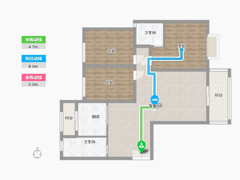 河南省-新乡市-东方国际-105.20-户型库-动静线