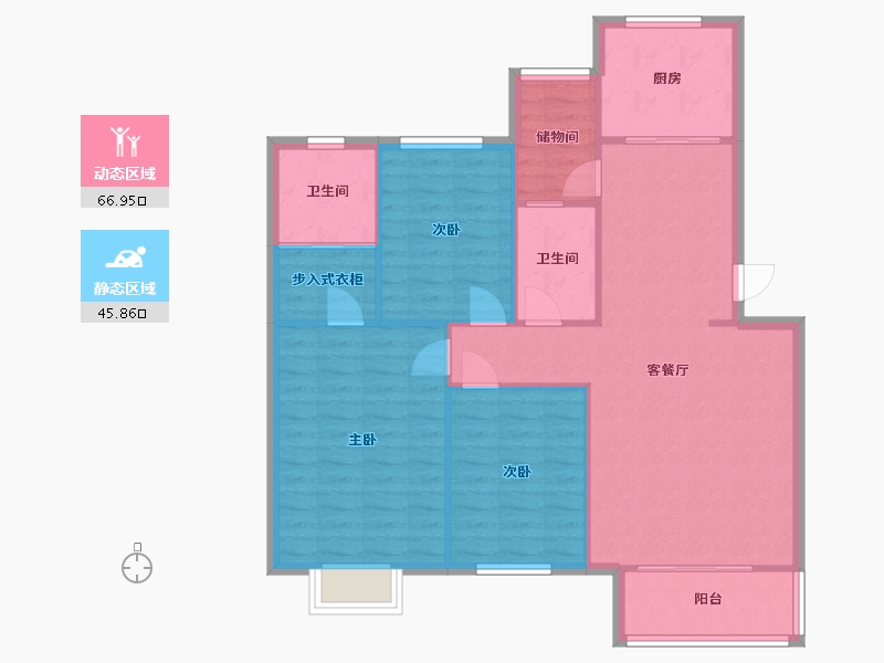 山东省-泰安市-奥林匹克花园-111.00-户型库-动静分区