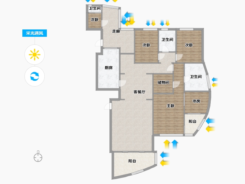 福建省-厦门市-海峡国际社区-2期-206.00-户型库-采光通风