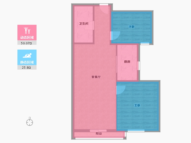 北京-北京市-枫竹苑小区-二区-72.00-户型库-动静分区