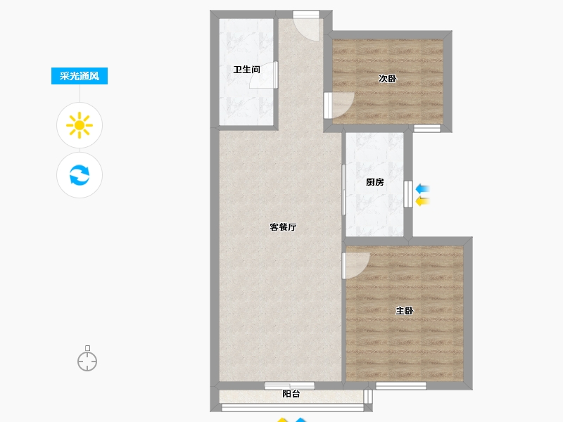 北京-北京市-枫竹苑小区-二区-72.00-户型库-采光通风