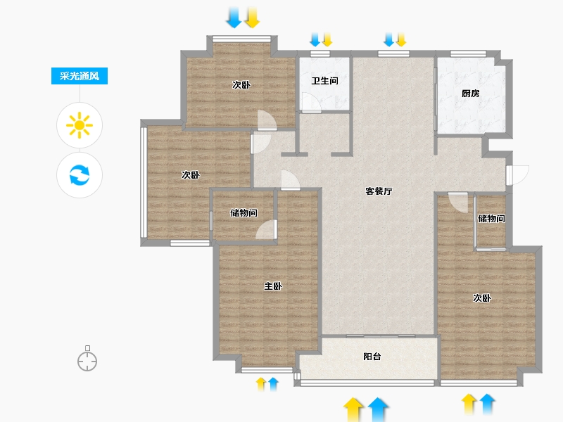 江苏省-盐城市-桃源居-193.00-户型库-采光通风