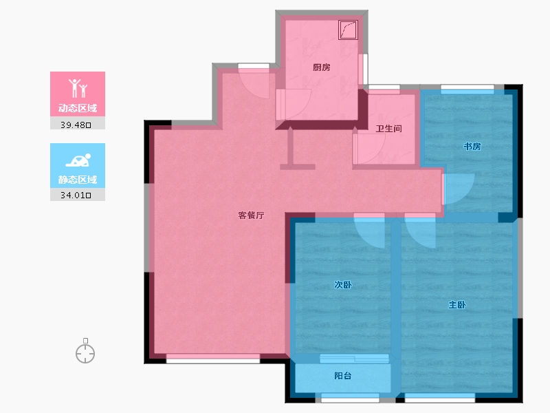 山东省-济南市-高新绿城玉兰花园三期-75.00-户型库-动静分区