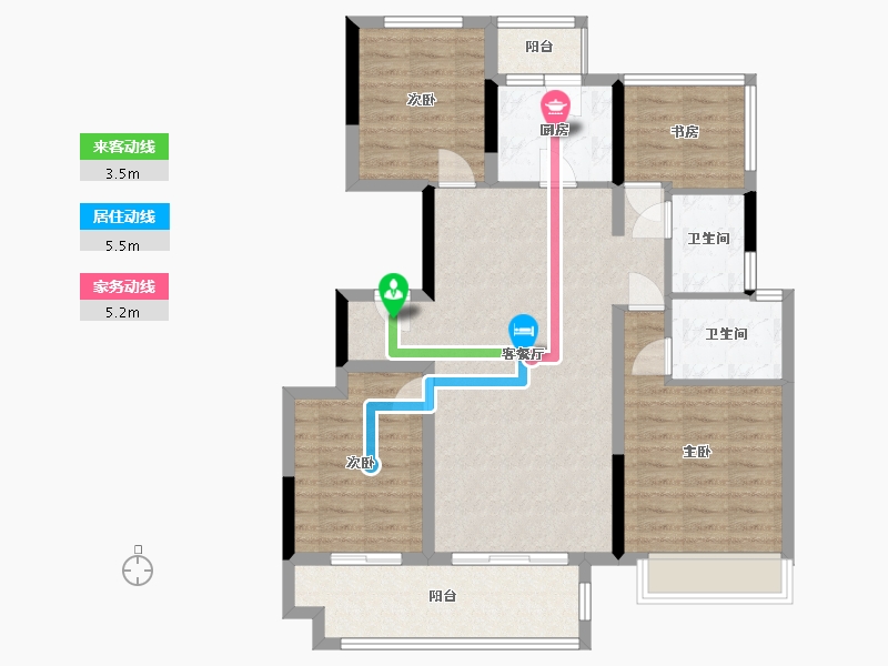 四川省-宜宾市-中梁壹号院-108.00-户型库-动静线