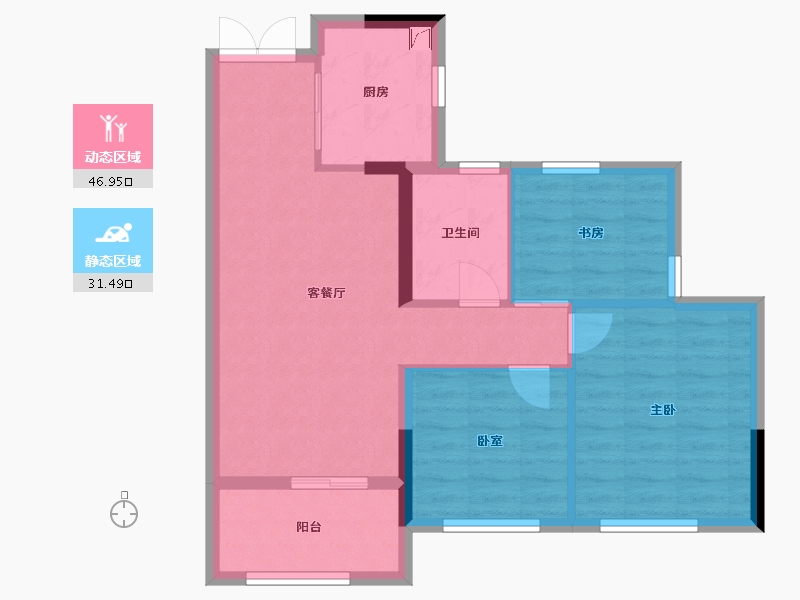 浙江省-台州市-书香名邸-72.00-户型库-动静分区