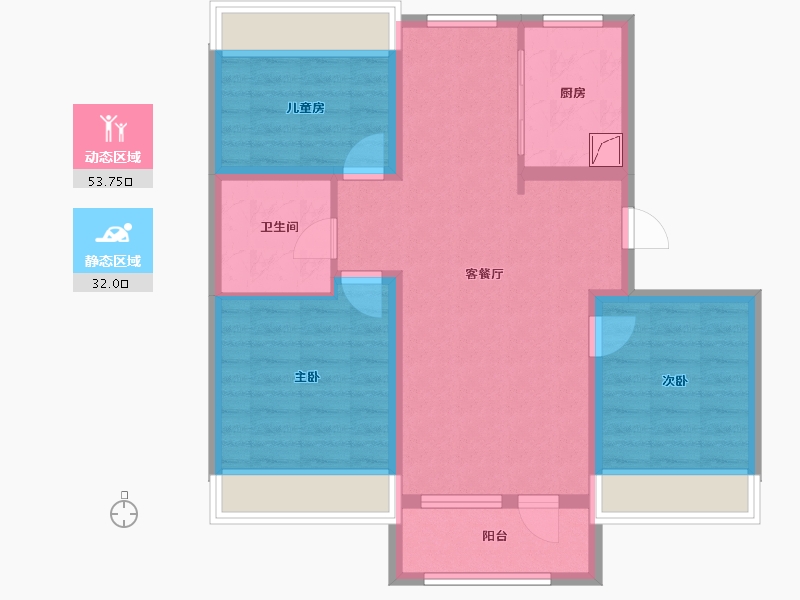 吉林省-长春市-吴中姑苏院-89.00-户型库-动静分区