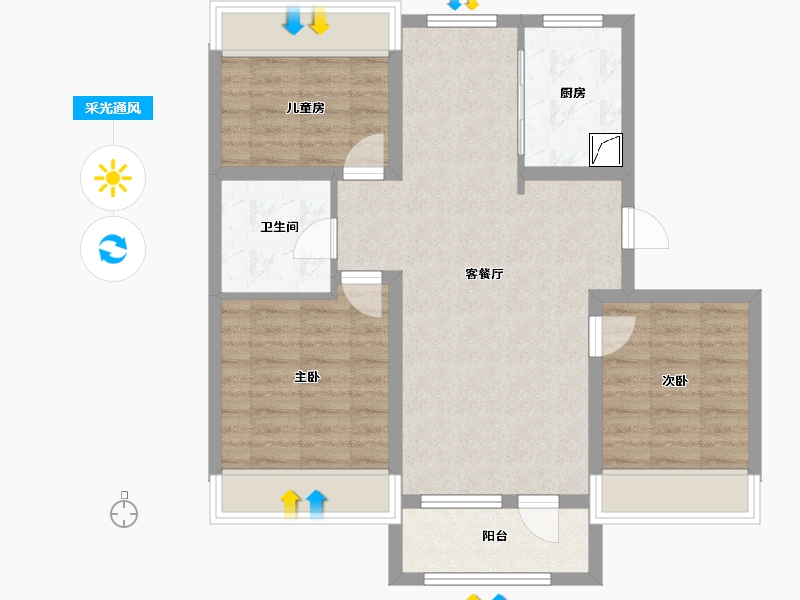 吉林省-长春市-吴中姑苏院-89.00-户型库-采光通风