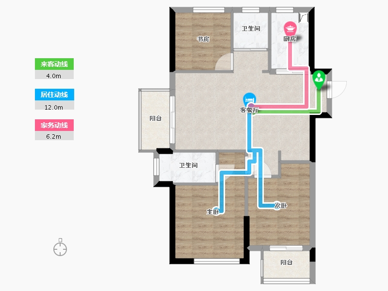 湖北省-武汉市-长投绿城兰园-88.00-户型库-动静线