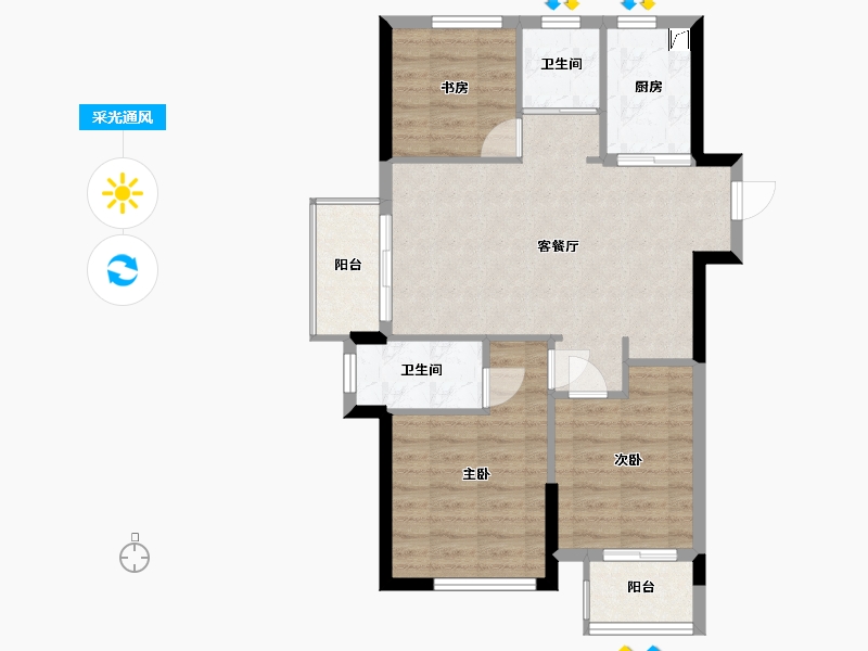 湖北省-武汉市-长投绿城兰园-88.00-户型库-采光通风