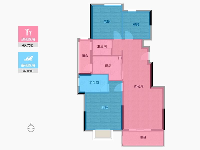 湖北省-武汉市-长投绿城兰园-88.00-户型库-动静分区