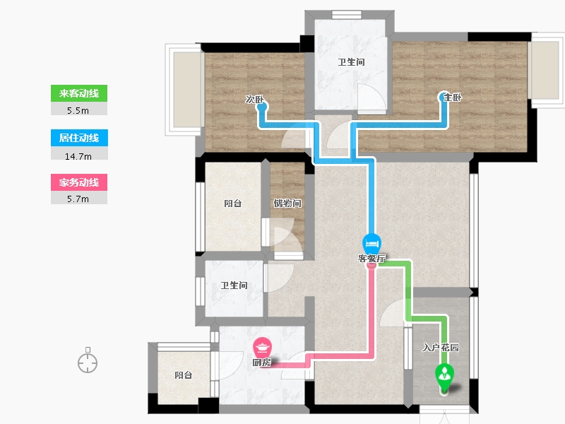 四川省-内江市-西城时代-76.79-户型库-动静线