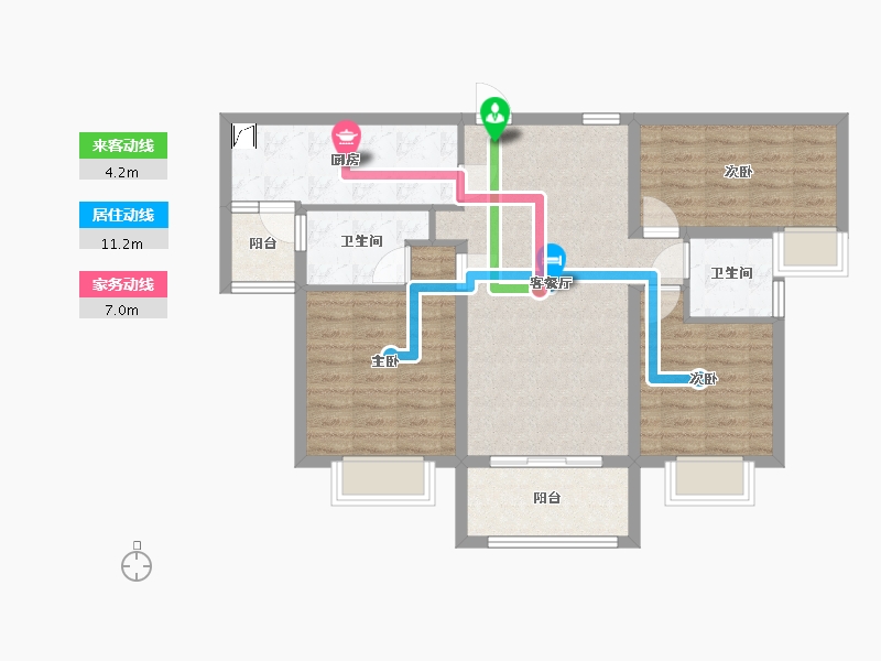 河北省-邯郸市-碧桂园天玺-120.00-户型库-动静线