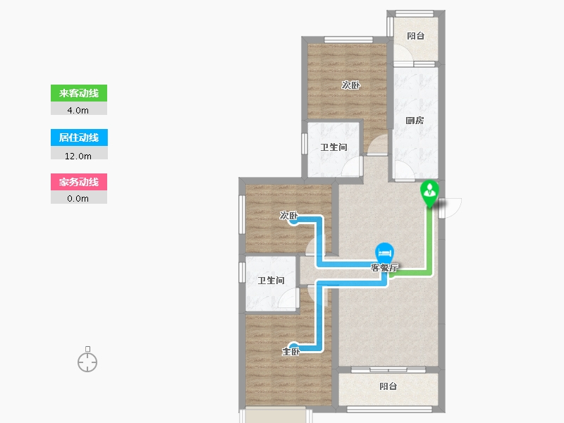 内蒙古自治区-呼和浩特市-恒大城-98.00-户型库-动静线