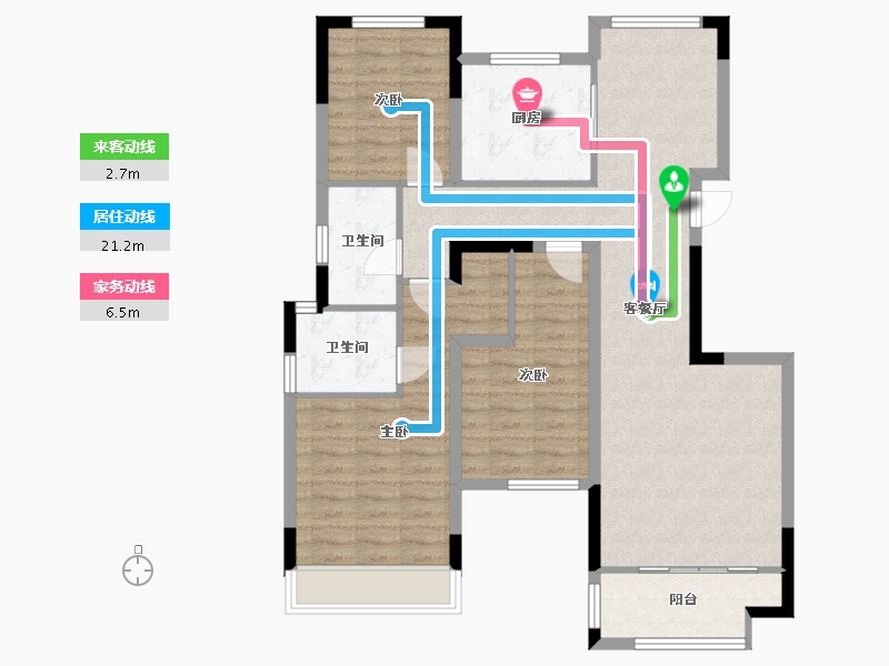 河南省-郑州市-正商智慧城-105.00-户型库-动静线