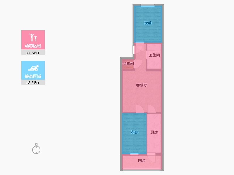 北京-北京市-黄村中里-45.86-户型库-动静分区