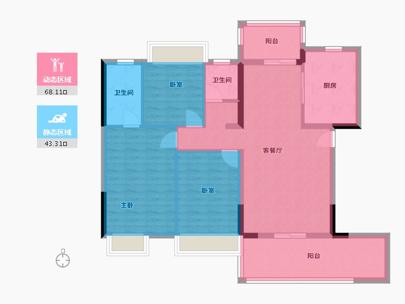 湖北省-恩施土家族苗族自治州-四季未来城-120.00-户型库-动静分区