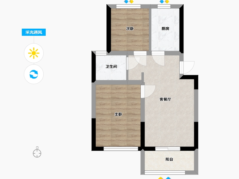 上海-上海市-新顾城旭景苑-47.39-户型库-采光通风