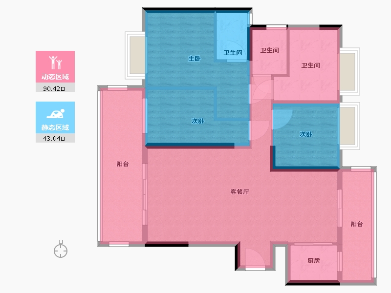 贵州省-贵阳市-首钢·贵州之光-120.00-户型库-动静分区