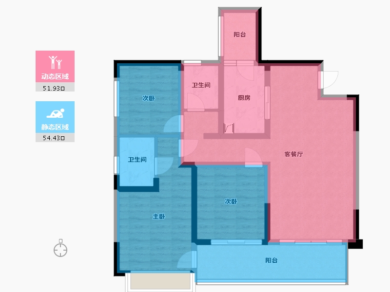 四川省-成都市-陆肖TOD麓鸣九天-98.00-户型库-动静分区