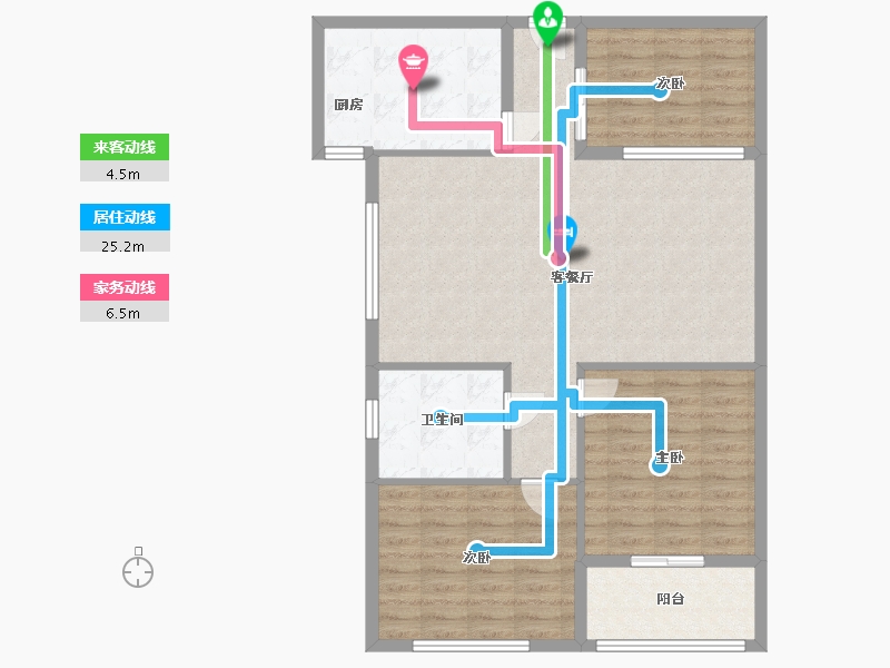 浙江省-杭州市-月光苑-89.00-户型库-动静线