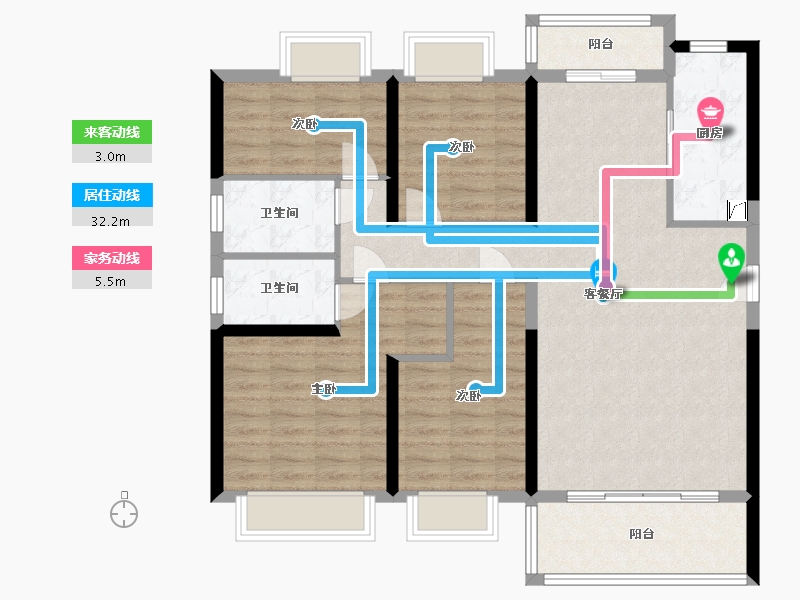 广东省-潮州市-云溪天境-115.00-户型库-动静线