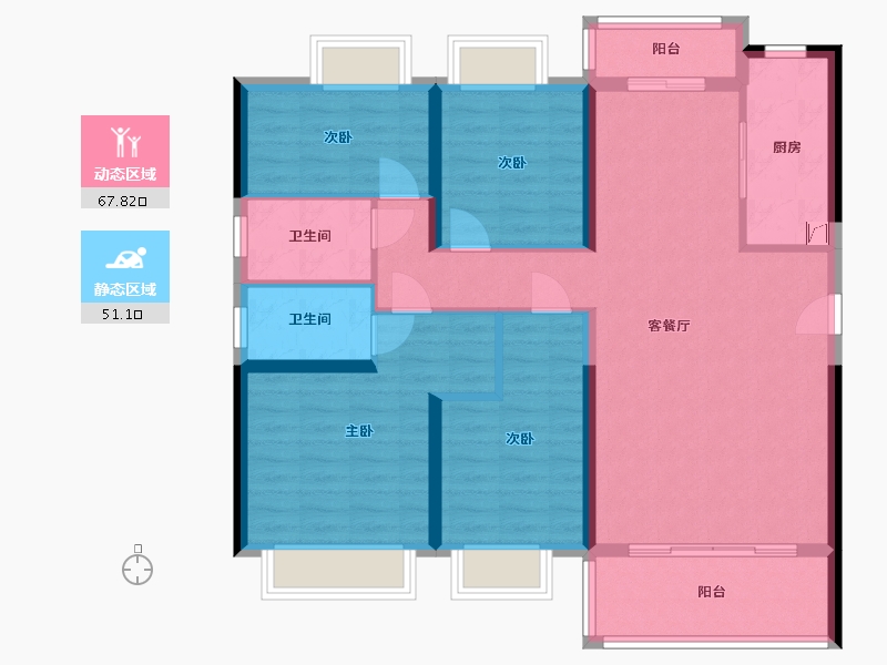 广东省-潮州市-云溪天境-115.00-户型库-动静分区