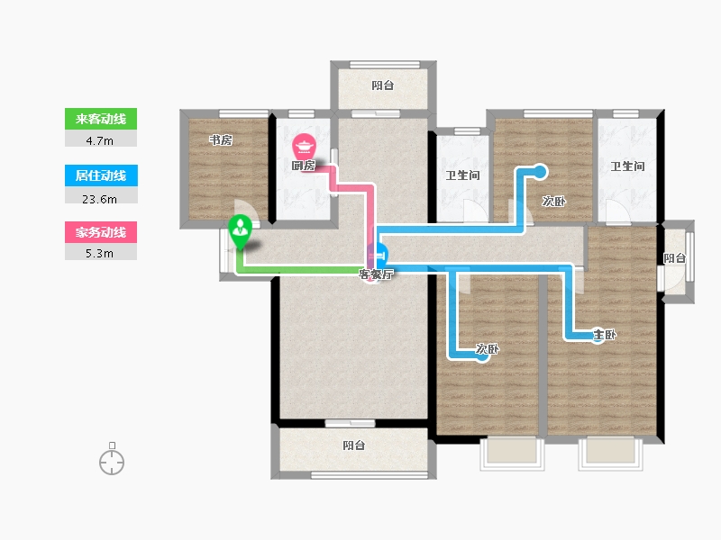 福建省-泉州市-当代万国城MOMA-143.00-户型库-动静线