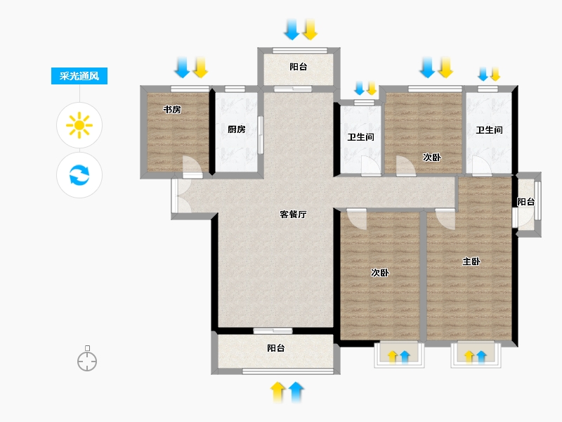 福建省-泉州市-当代万国城MOMA-143.00-户型库-采光通风