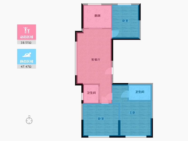 黑龙江省-牡丹江市-观澜国际-96.00-户型库-动静分区